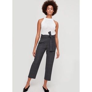 Aritzia Wilfred Tie Front Pants Size 4 Plaid